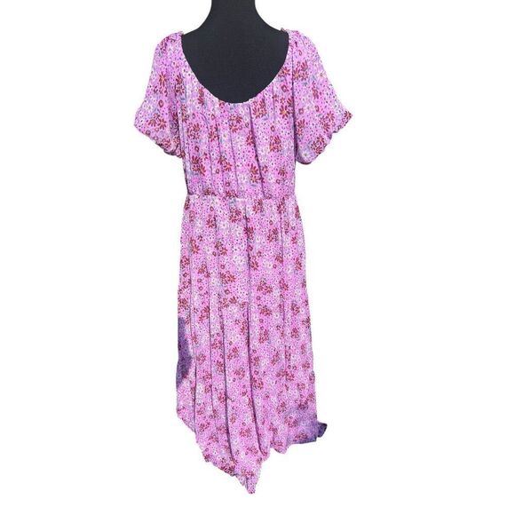 Draper James RSVP Large purple floral tiered maxi off shoulder flowy dress - Picture 6 of 9
